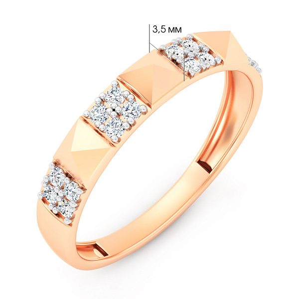 Золота каблучка з фіанітами (арт. 141340) – зображення 5