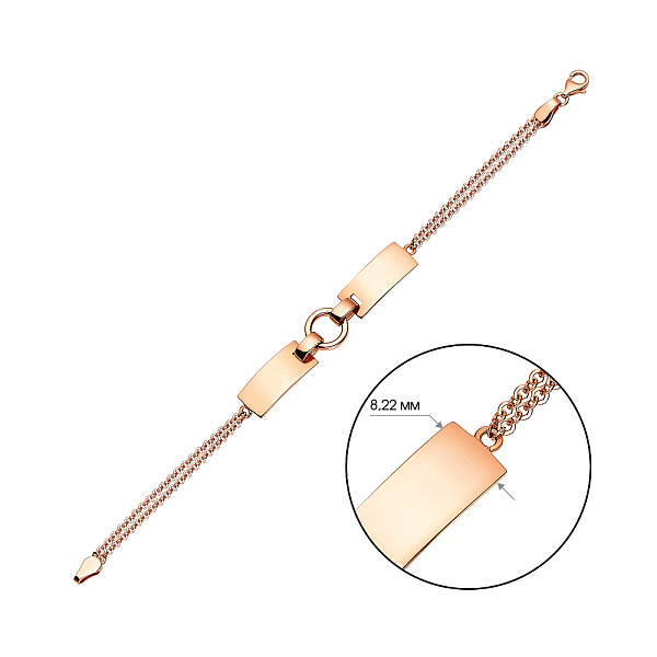 Браслет золотой в красном цвете металла (арт. 323836) – изображение 2