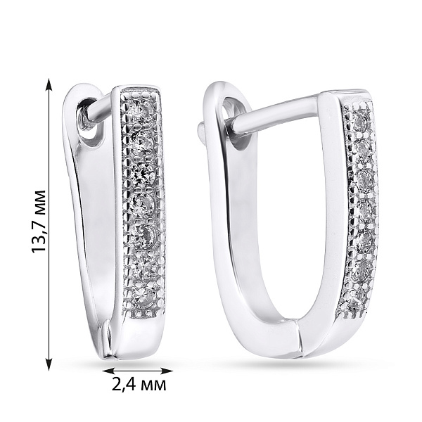 Серебряные серьги с фианитами (арт. 7502/2672) – изображение 2