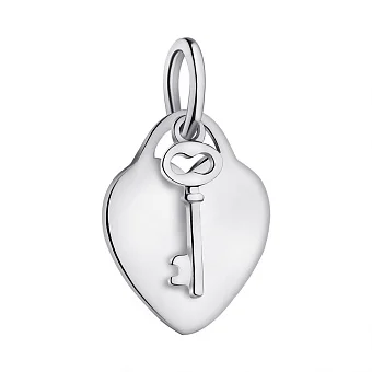 Серебряный кулон Ключ от сердца (арт. 7503/П2/2004)