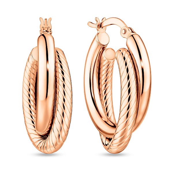 Серьги-кольца из красного золота (арт. 1092178/25) – изображение 1