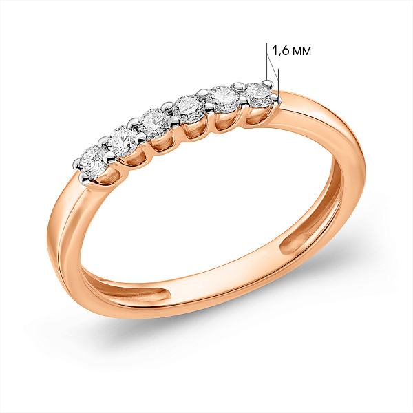Золотое кольцо с бриллиантами (арт. К011077020) – изображение 3