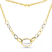 Масивне кольє Francelli з жовтого і білого золота (арт. 352484жб)