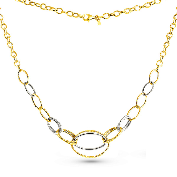 Масивне кольє Francelli з жовтого і білого золота (арт. 352484жб) – зображення 1