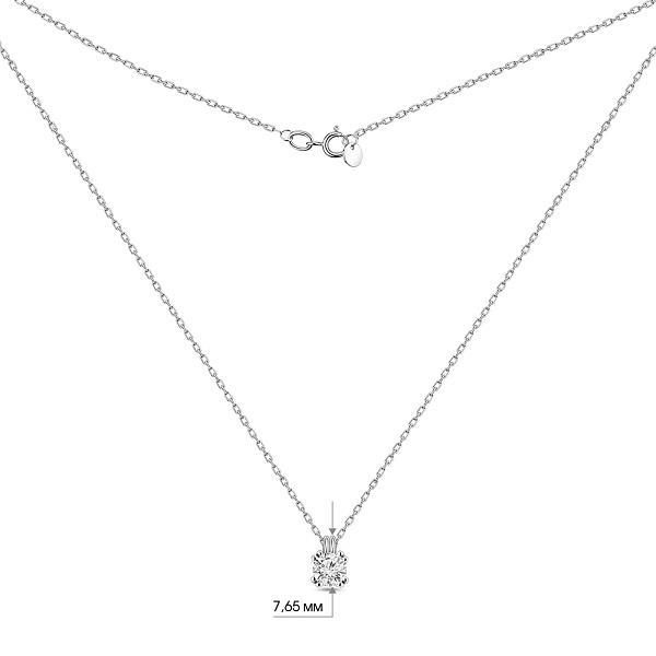 Колье из белого золота с бриллиантом (арт. Ц011163040б) – изображение 4