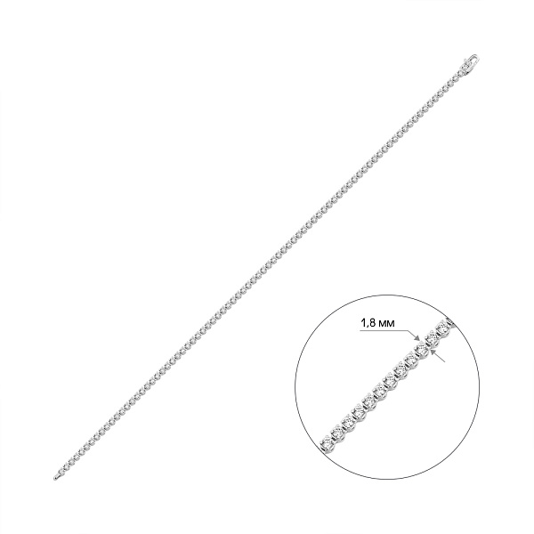 Браслет из белого золота с фианитами (арт. 340038б) – изображение 4