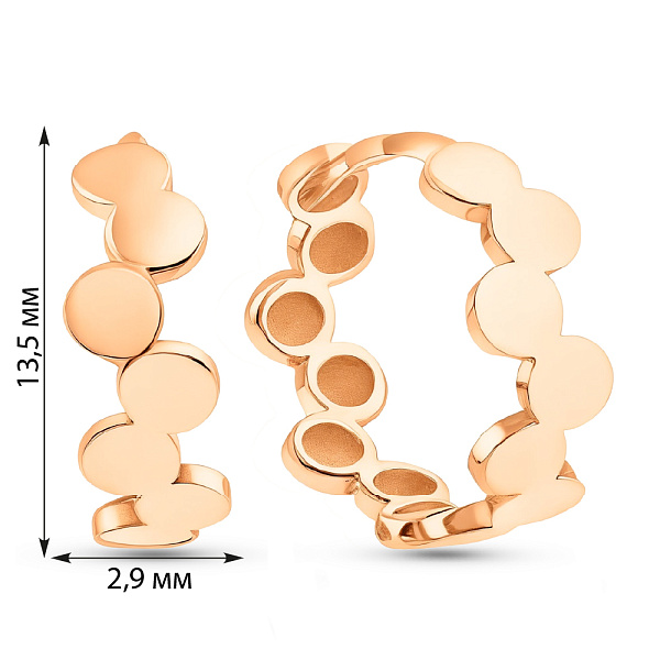 Золотые серьги без камней (арт. 109978/15) – изображение 4