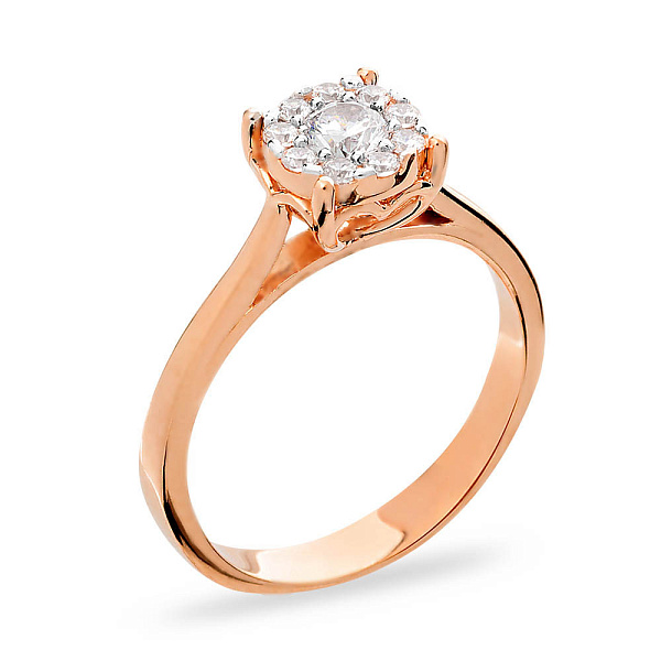 Золота каблучка для заручин з фіанітом (арт. 140643) – зображення 1