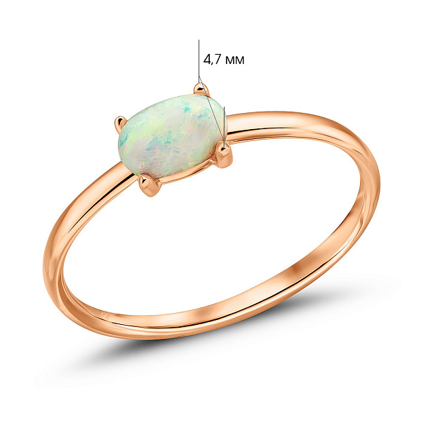 Золотое кольцо с опалом (арт. 156138Поб) – изображение 4