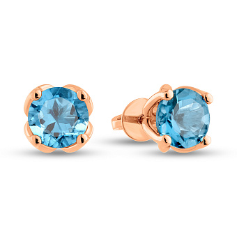 Золоті сережки-пусети з топазом (арт. 111229Птг)