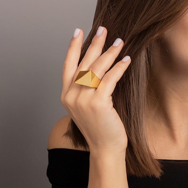 Масивна каблучка з жовтого золота  Francelli (арт. 156524ж) – зображення 3