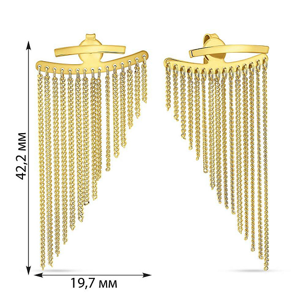 Золотые серьги-подвески Francelli (арт. 1092060ж) – изображение 3