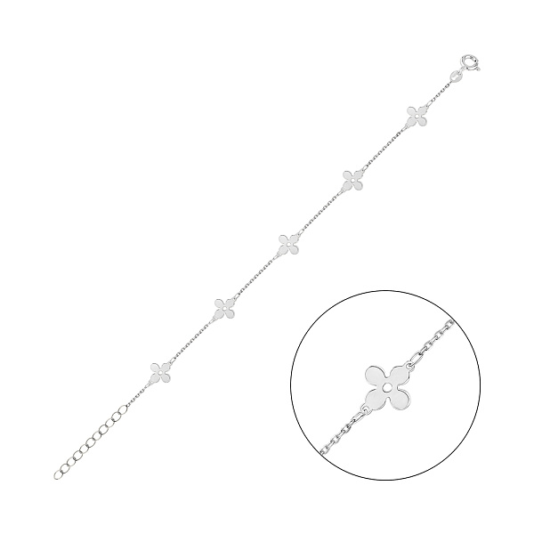 Браслет Цветы из белого золота (арт. 326512б) – изображение 1