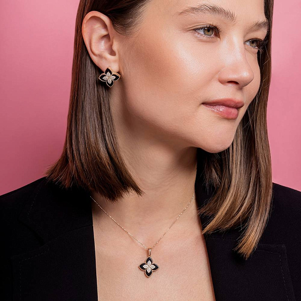 Золотий кулон з оніксом (арт. 424888/20о) – зображення 4