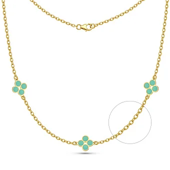 Золотое колье с эмалью (арт. 352842жебрз)