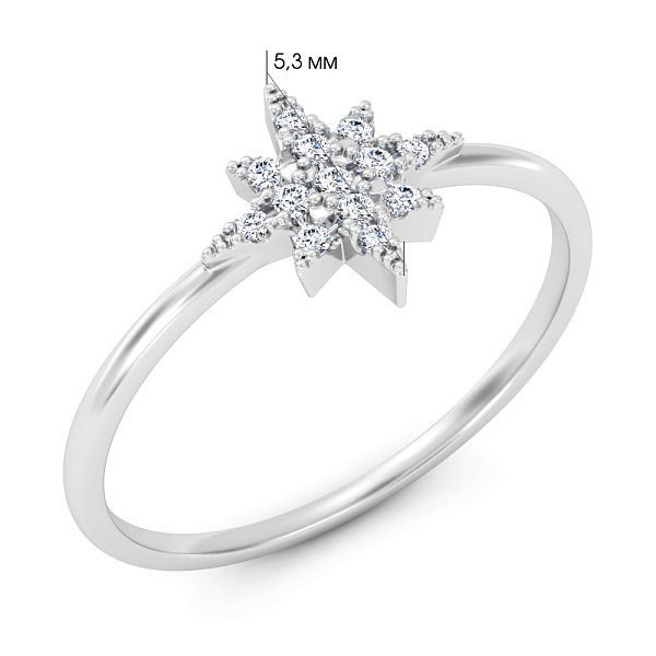 Золотое кольцо с бриллиантами (арт. К011529010б) – изображение 3