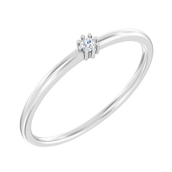 Кольцо из белого золота с бриллиантом (арт. К011224б)