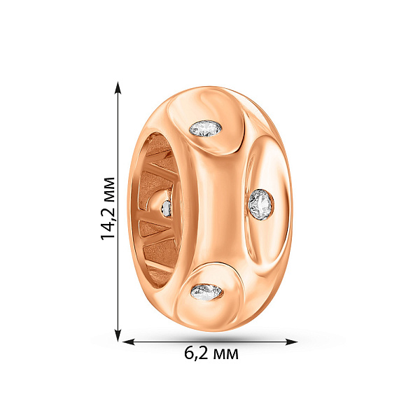 Кулон из красного золота с фианитами (арт. 424772) – изображение 3