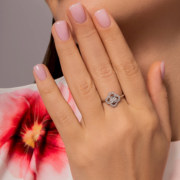 Золотое кольцо с бриллиантами (арт. К011909010б) – изображение 3