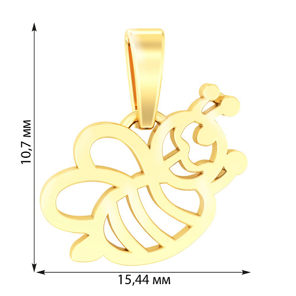 Золотая подвеска Пчелка (арт. 441063ж) – изображение 2