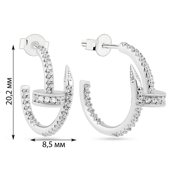 Серебряные серьги-пусеты (арт. 7518/6407) – изображение 2