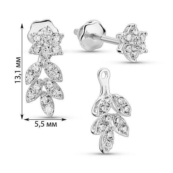 Золотые серьги с бриллиантами (арт. С341543040б) – изображение 2