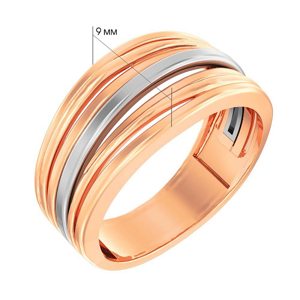Кольцо Синергия из красного золота (арт. 140664) – изображение 3