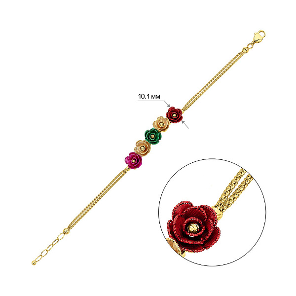 Золотой браслет Francelli Цветы (арт. 326845жкзмлн) – изображение 4