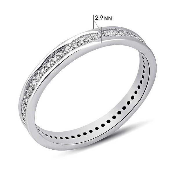 Серебряное кольцо с дорожкой из фианитов (арт. 7501/8136) – изображение 2