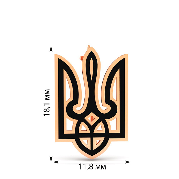 Золотой значок Герб Украины-Трезубец с эмалью (арт. 360236еч) – изображение 3