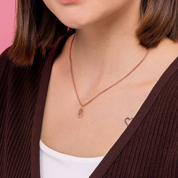 Золотий кулон Ведмедик з фіанітами (арт. 441287р) – зображення 2