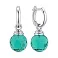 Серебряные серьги-подвески с крупным зеленым фианитом (арт. 7502/2184737цз) – изображение 1