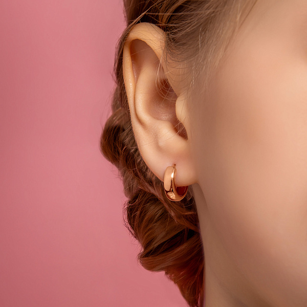 Серьги-кольца из красного золота (арт. 110304) – изображение 2