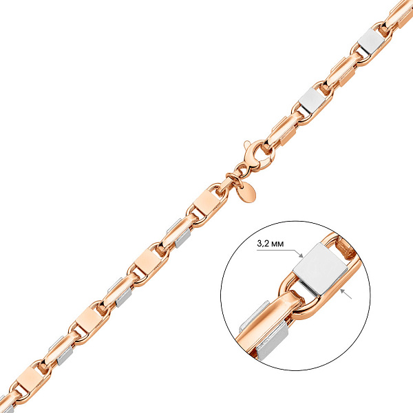 Золотая цепочка с родированием плетения Фантазийное (арт. 352469р) – изображение 7