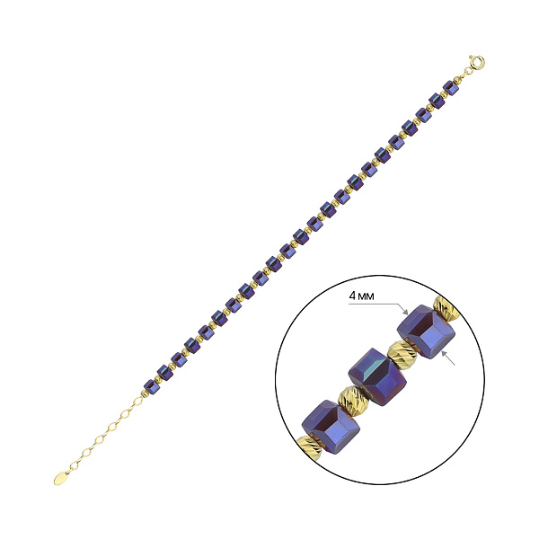 Браслет из серебра с фиолетовым ониксом (арт. 7509/2101/4жоф) – изображение 2