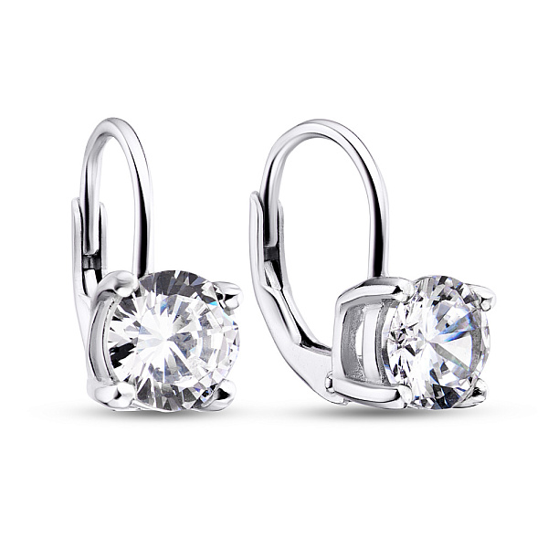 Серебряные серьги с фианитом (арт. 7502/1776) – изображение 2