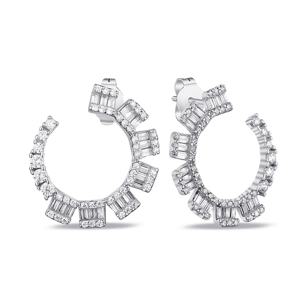 Серебряные серьги-пусеты с фианитами (арт. 7518/6454) – изображение 1