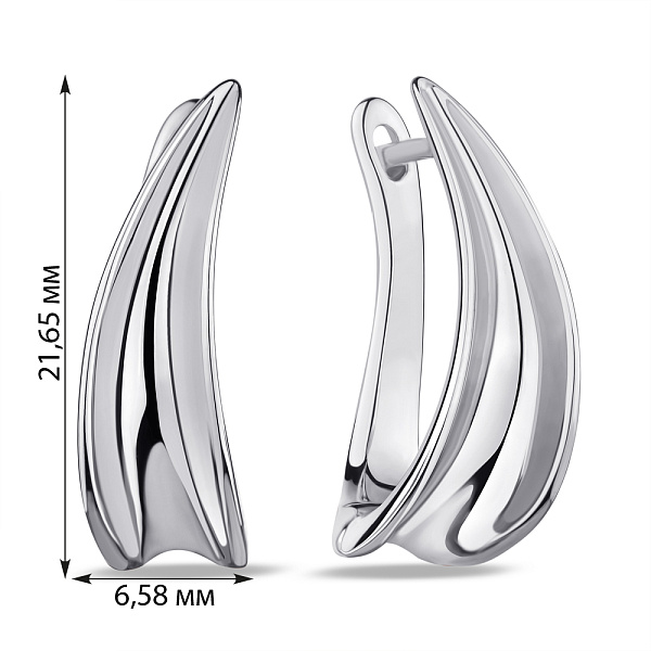 Серьги серебряные без камней (арт. 7502/4403) – изображение 2
