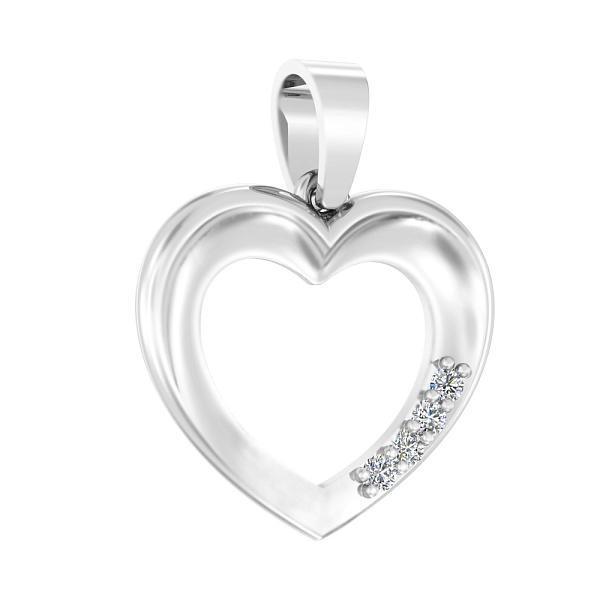 Золотая подвеска Сердце с фианитами (арт. 440478б) – изображение 1