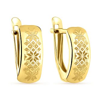Золоті сережки з орнаментом (арт. 120625ж)