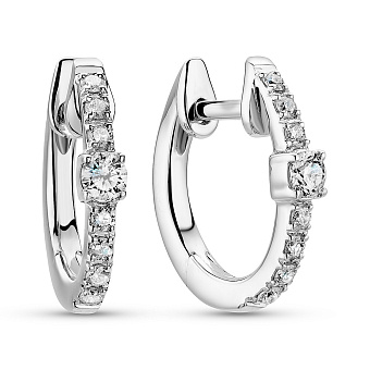 Фото Золотые серьги кольца с бриллиантами (арт. С341312020б)