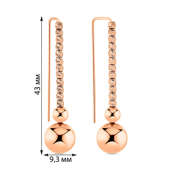 Золотые серьги без камней (арт. 107444) – изображение 2