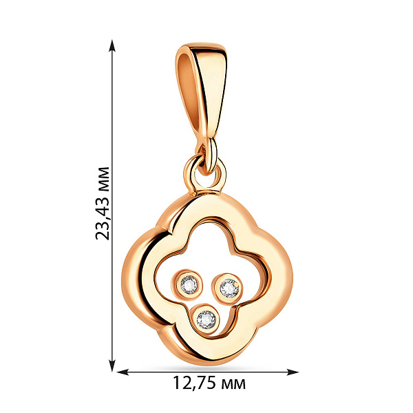 Кулон золотий з фіанітами (арт. 424278) – зображення 2