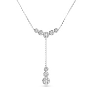 Кольє з білого золота з діамантами (арт. Ц341637040б)