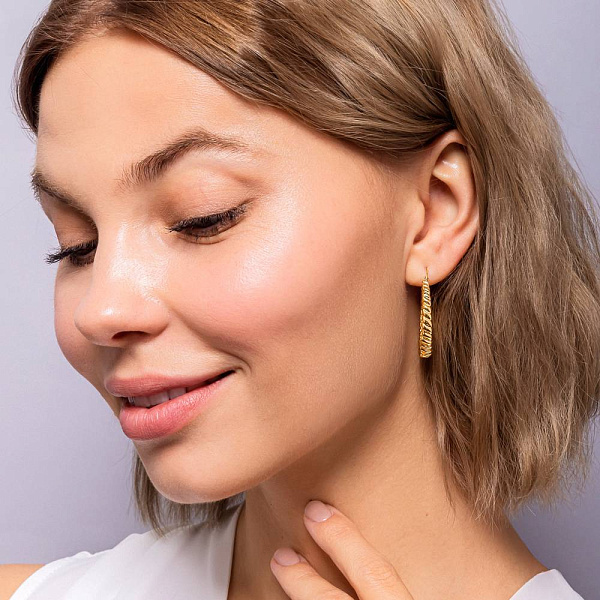 Золотые серьги-кольца Francelli (арт. 109777/30ж) – изображение 4