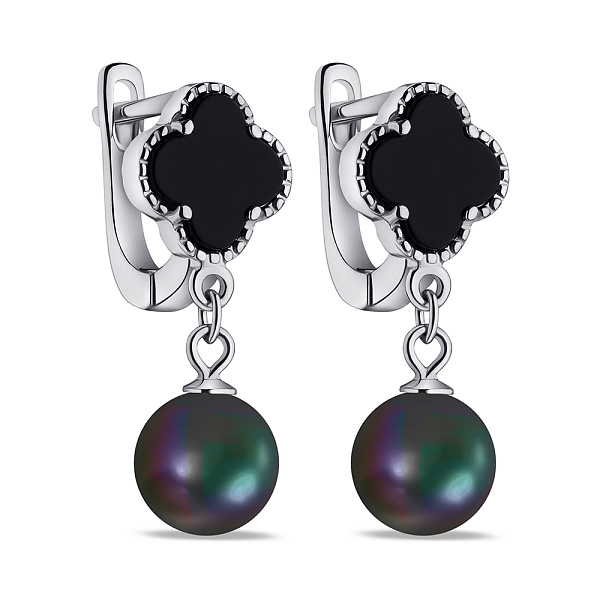 Серьги из серебра с подвеской (арт. 7502/9565/10ожч) – изображение 1