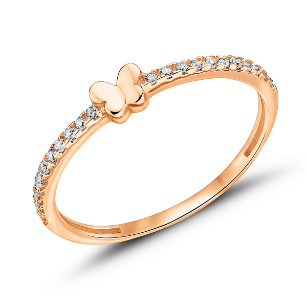 Золота каблучка Метелик с фіанітами (арт. 156130) – зображення 1