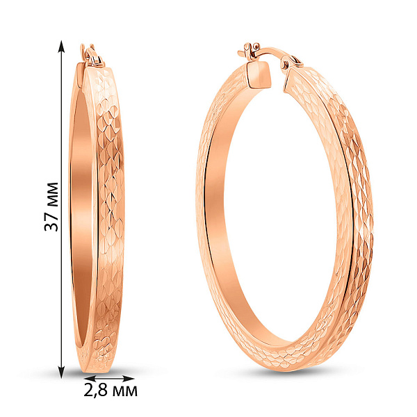Серьги из красного золота без камней (арт. 1091812/35) – изображение 4