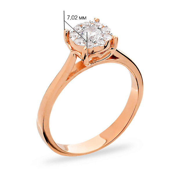 Золота каблучка для заручин з фіанітом (арт. 140643) – зображення 2