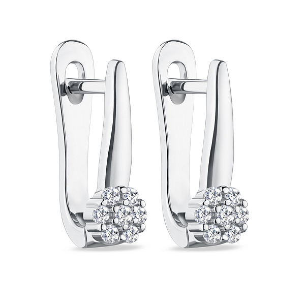 Серьги серебряные с белыми фианитами (арт. 7502/4753) – изображение 1